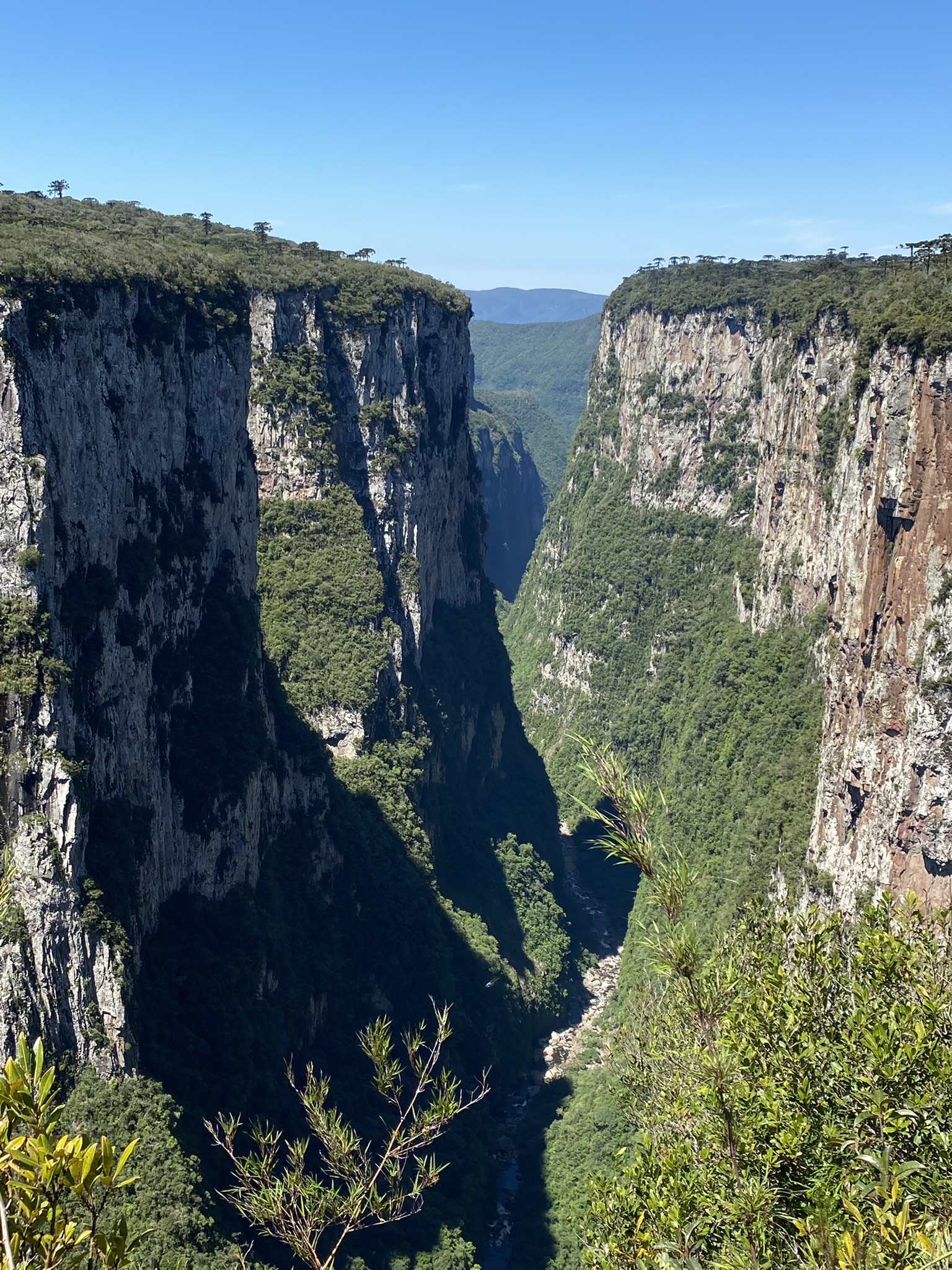 Blick in den Cânion Itaimbezinho im Nationalpark Aparados da Serra – V-förmige Schlucht